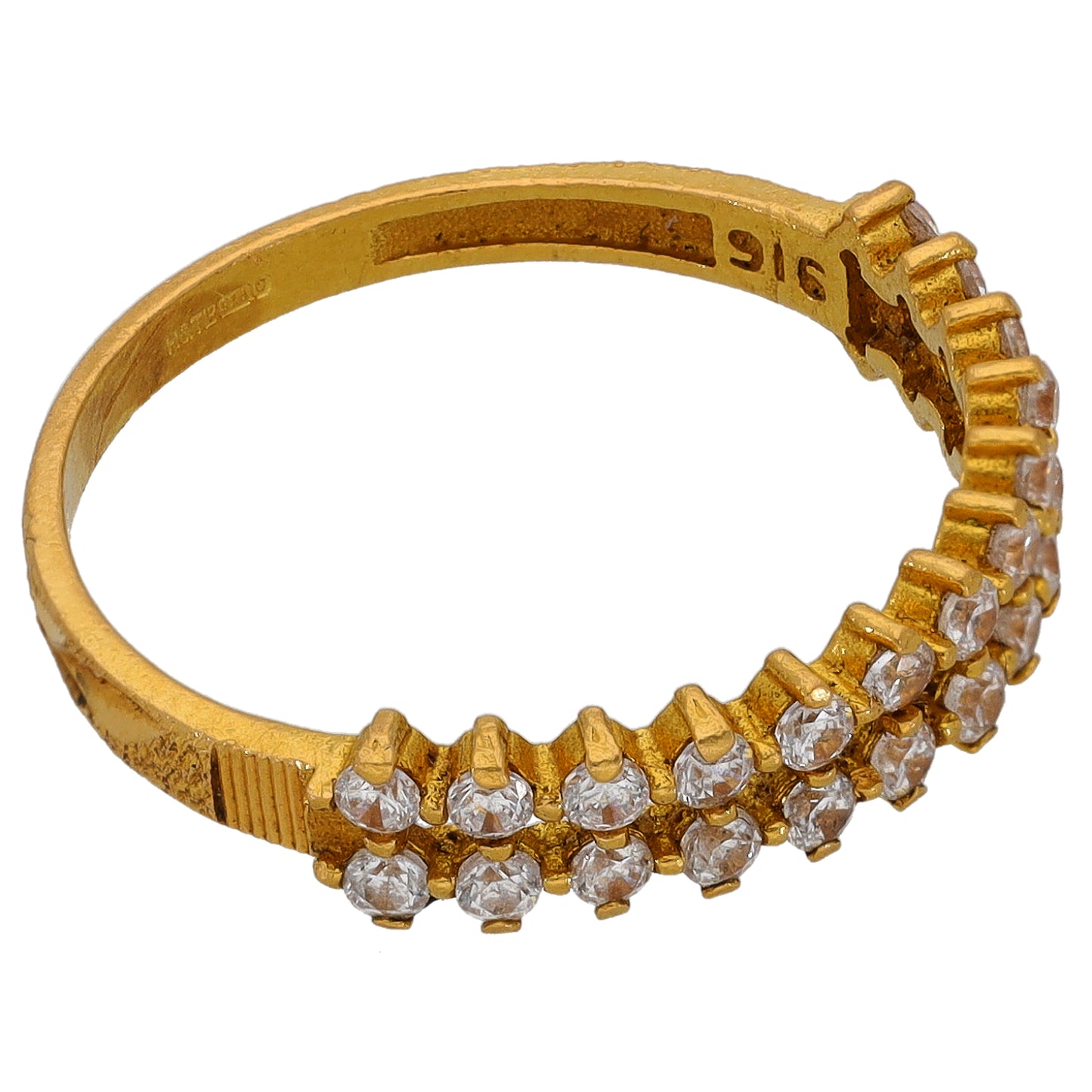 22ct Gold Cubic Zirconia Half Eternity Ring Size P