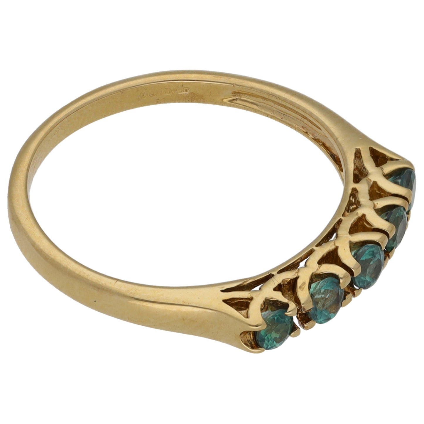 9ct Gold Chrysoberyl Half Eternity Ring Size N
