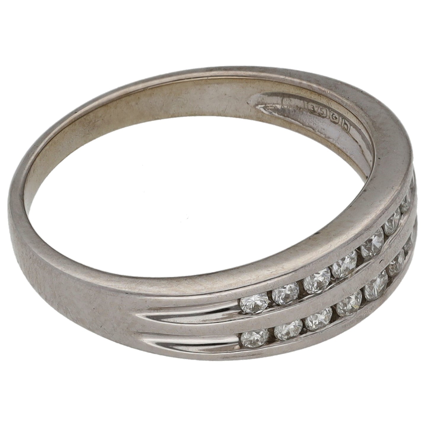 9ct White Gold 0.36ct Diamond Half Eternity Ring Size L