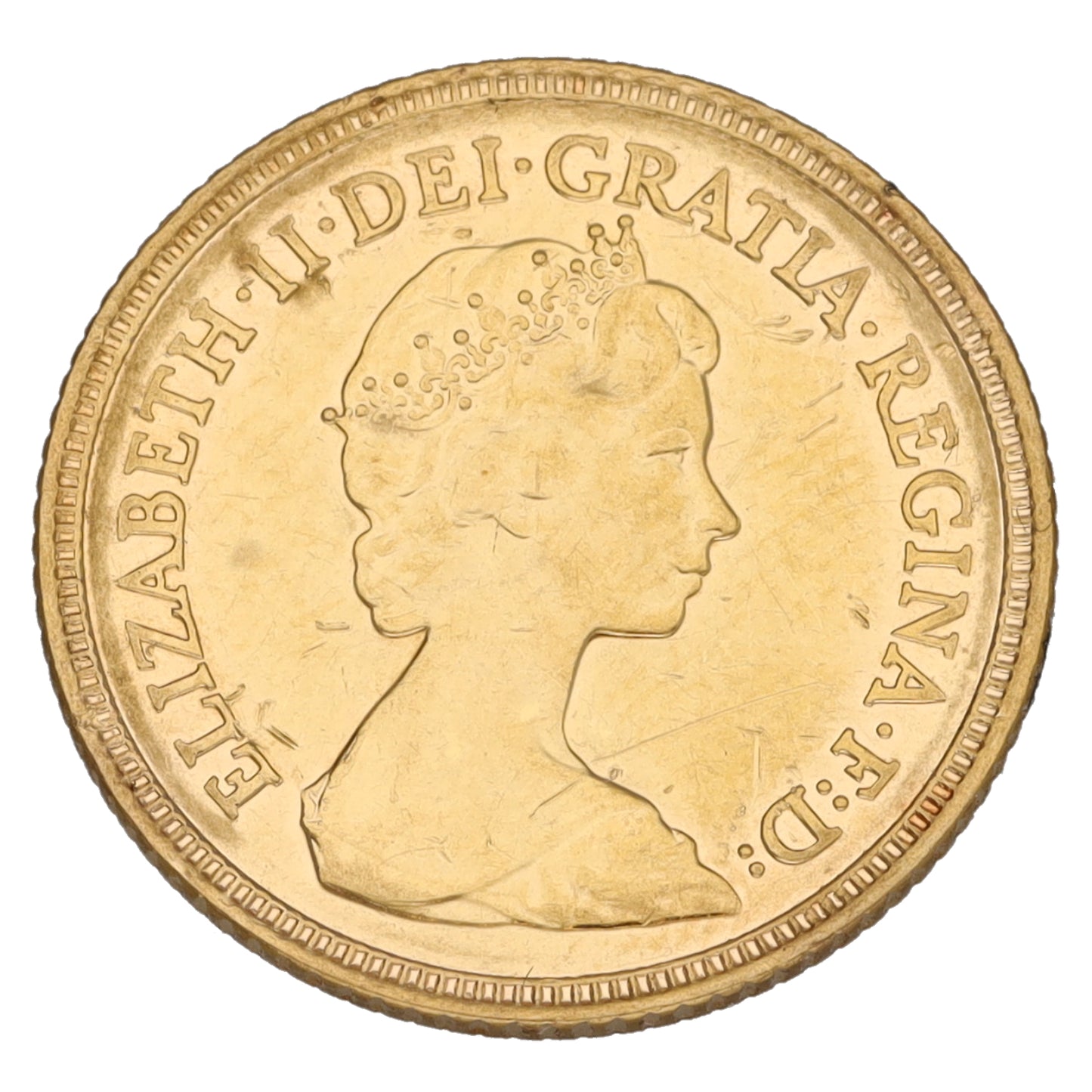 22ct Gold Queen Elizabeth II Half Sovereign Coin 1982