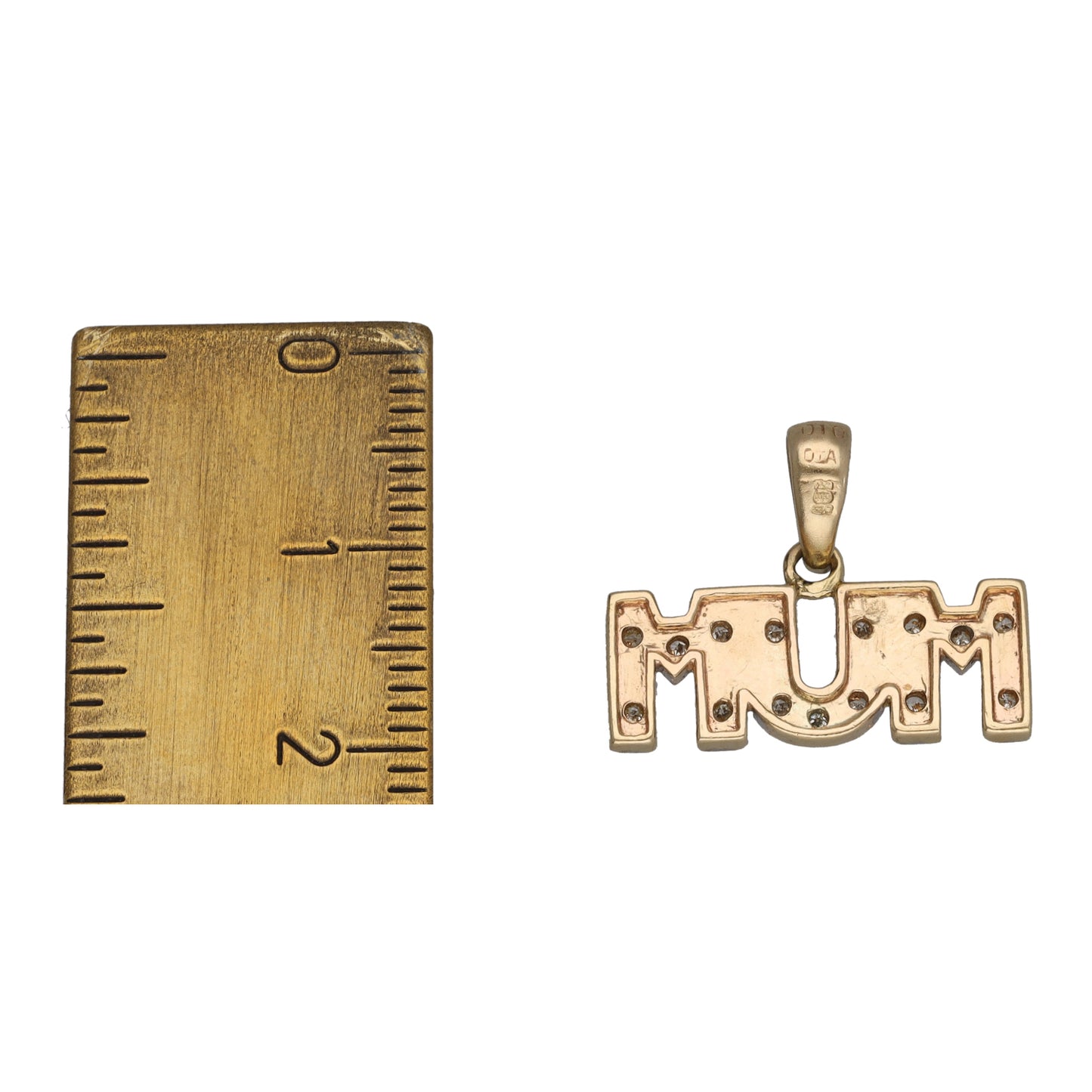 9ct Gold 0.15ct Diamond Mum Pendant