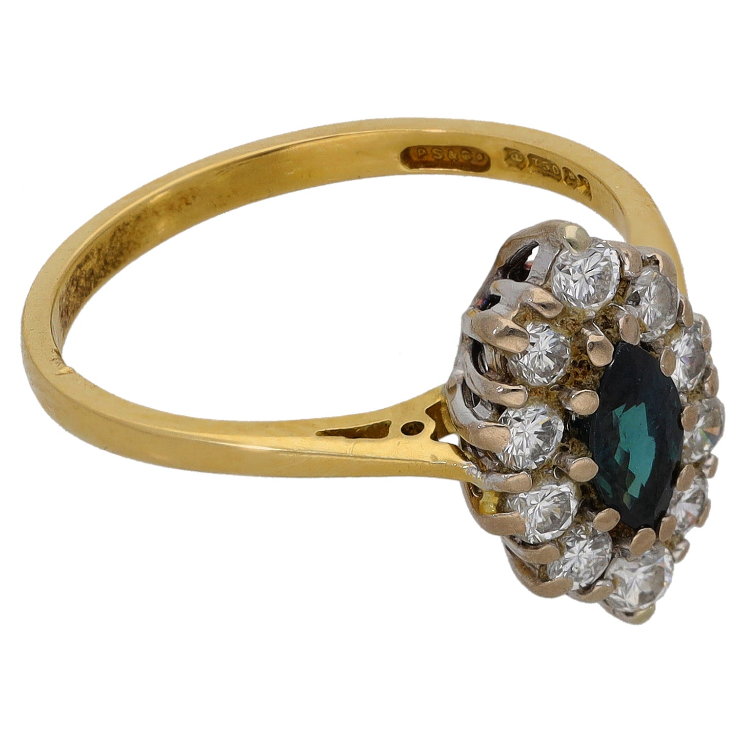 18ct Gold Sapphire & 0.50ct Diamond Dress/Cocktail Ring Size N