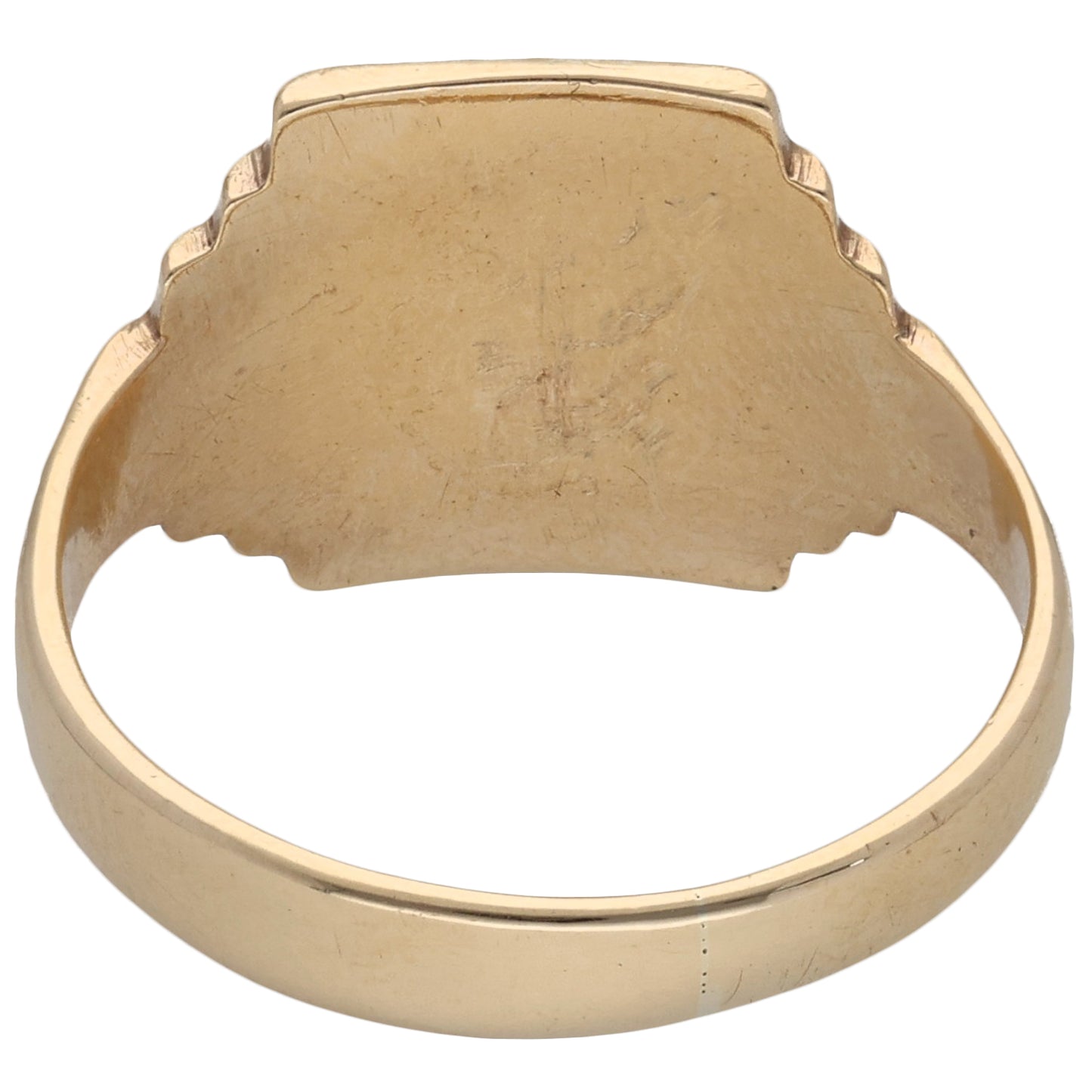 9ct Gold Patterned Signet Ring Size P