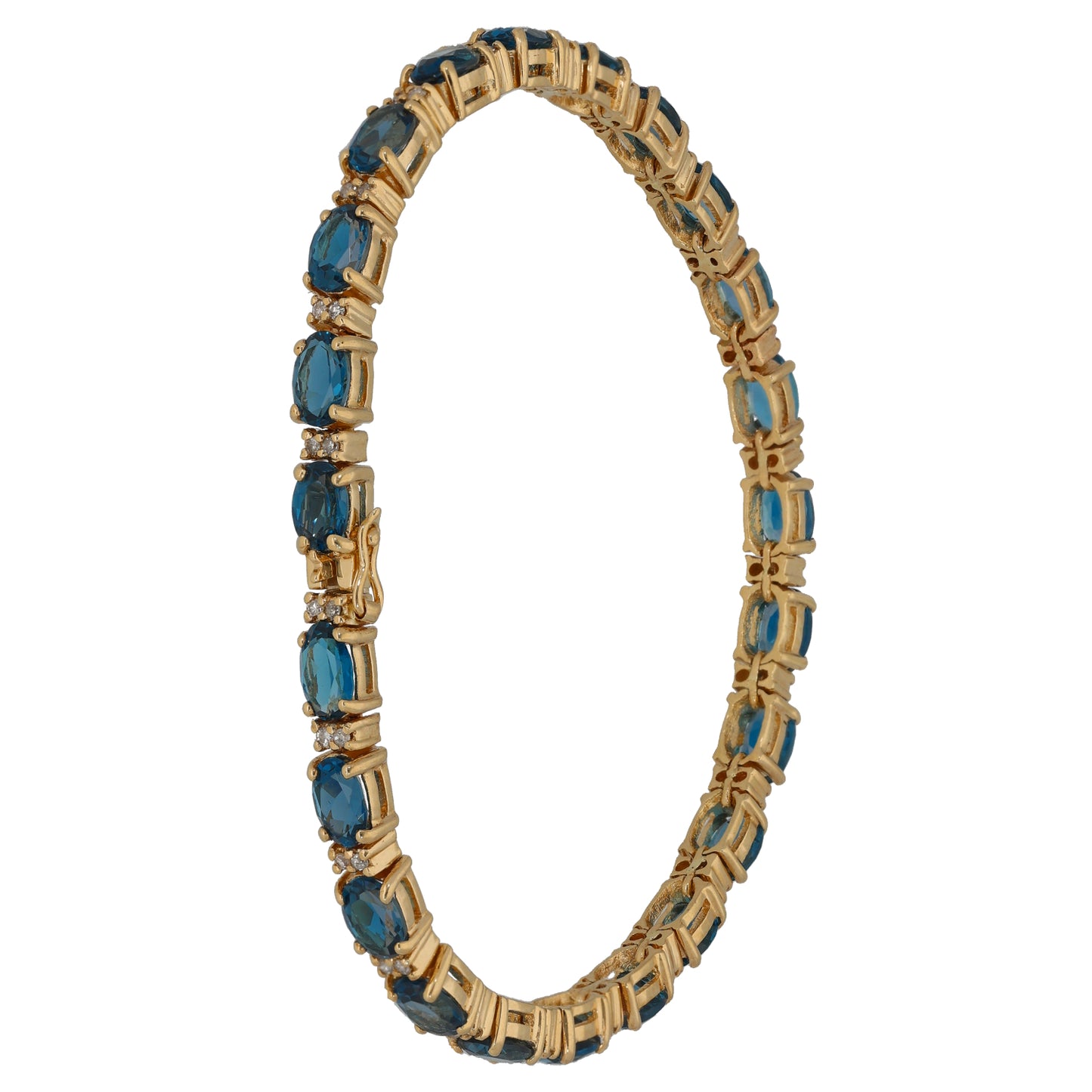 9ct Gold Topaz & 0.46ct Diamond Fancy Bracelet