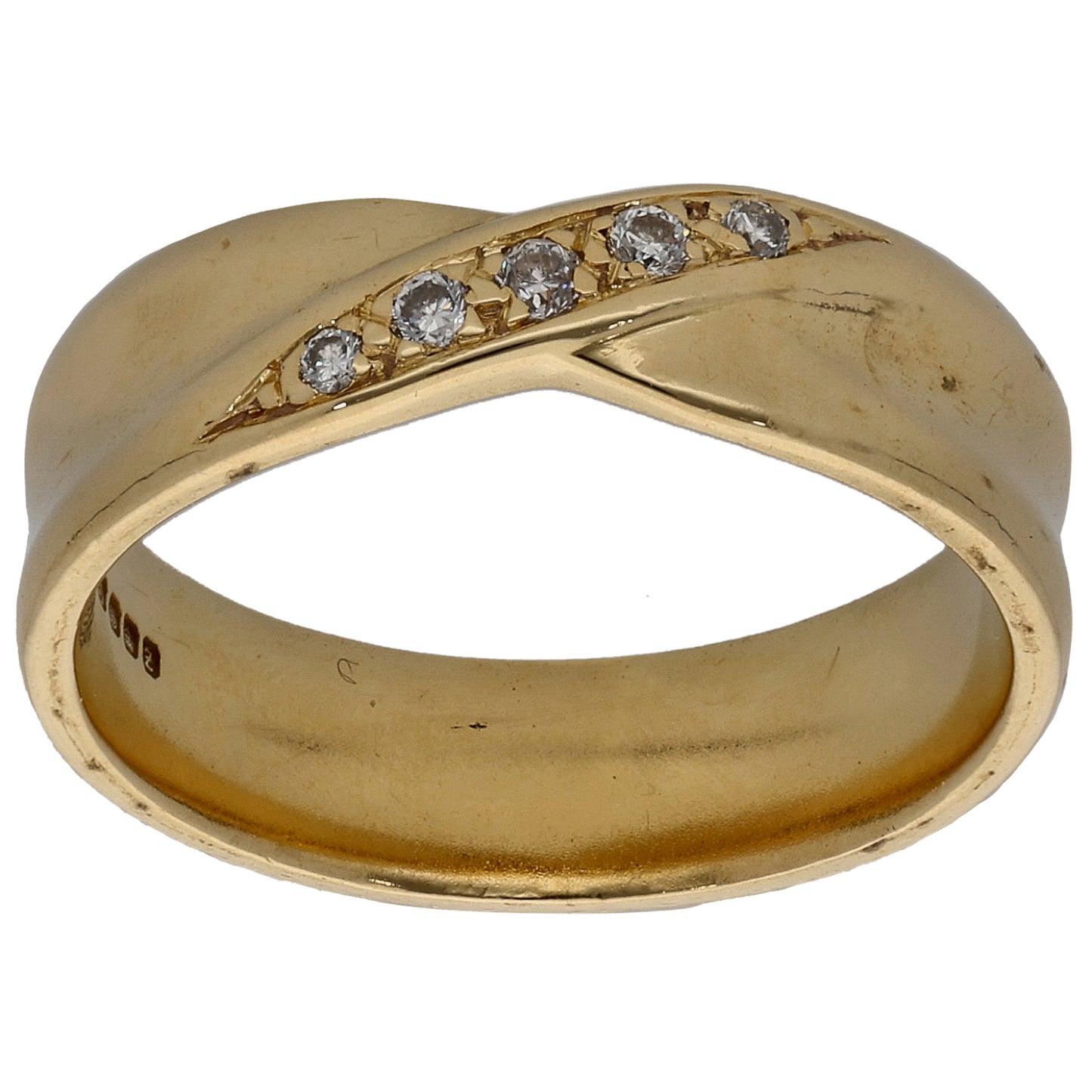 18ct Gold 0.05ct Diamond Dress/Cocktail Ring Size N