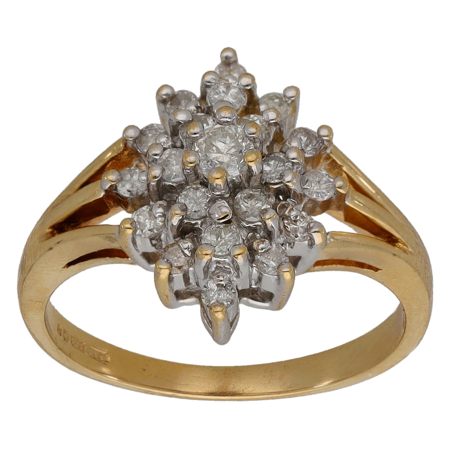 9ct Gold 0.30ct Diamond Cluster Ring Size L