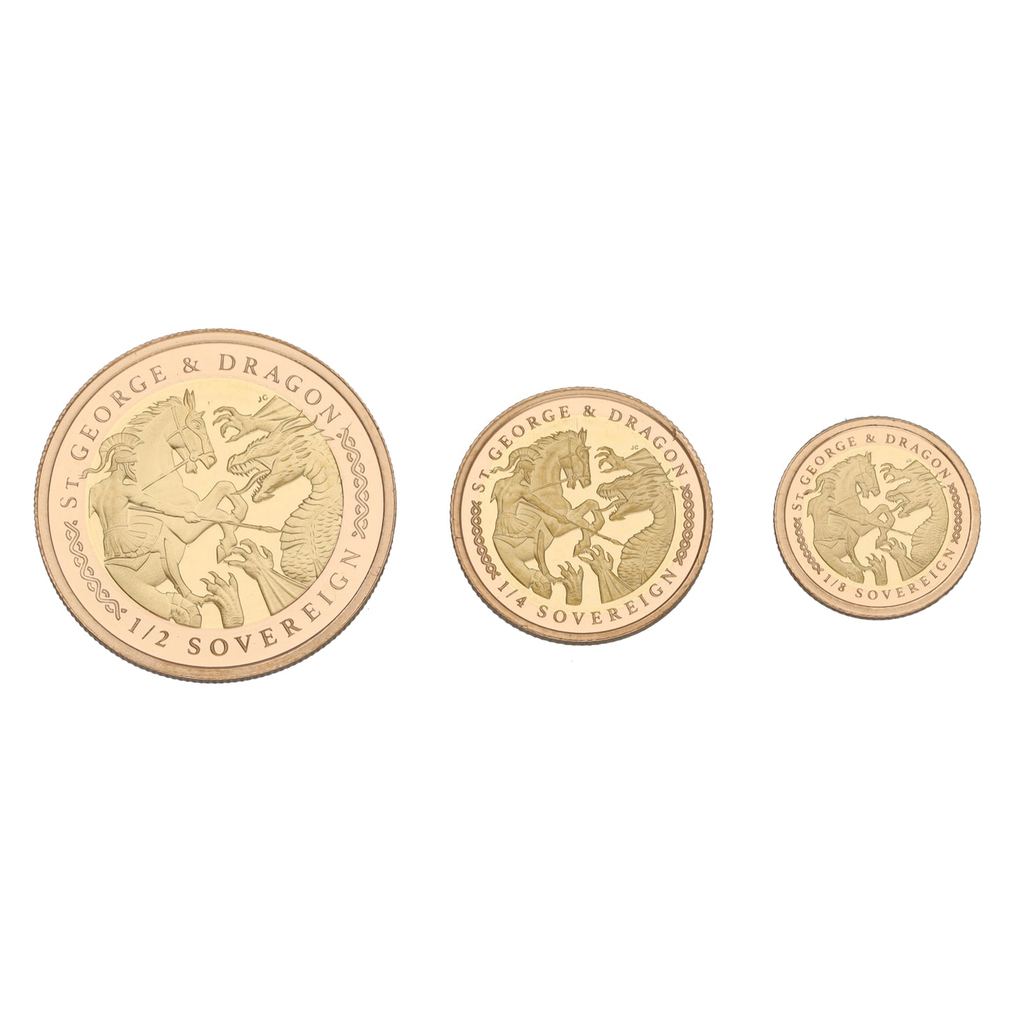 22ct Gold St George & Dragon Sovereign Coin Set 2022