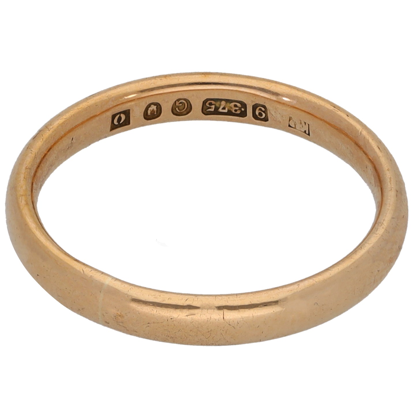 9ct Gold Plain Wedding Ring Size M