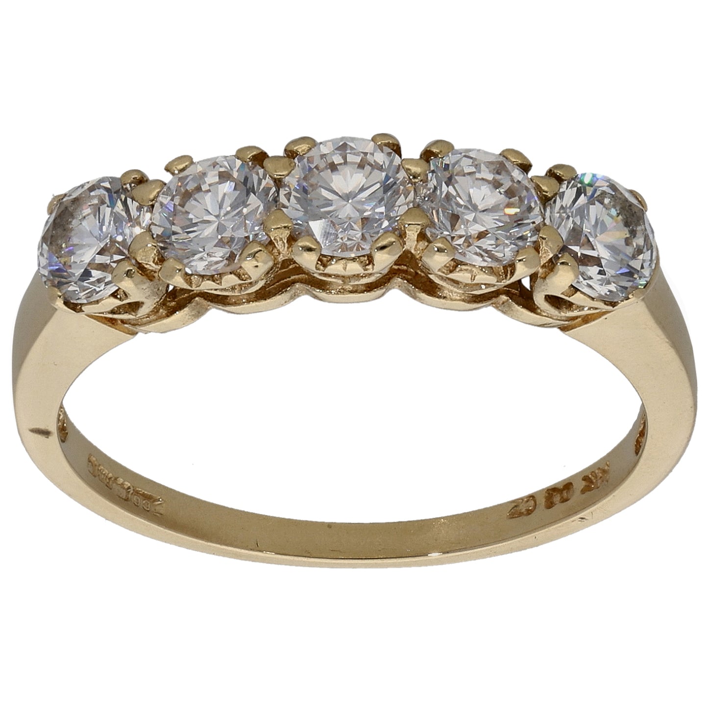 14ct Gold Cubic Zirconia Half Eternity Ring Size O