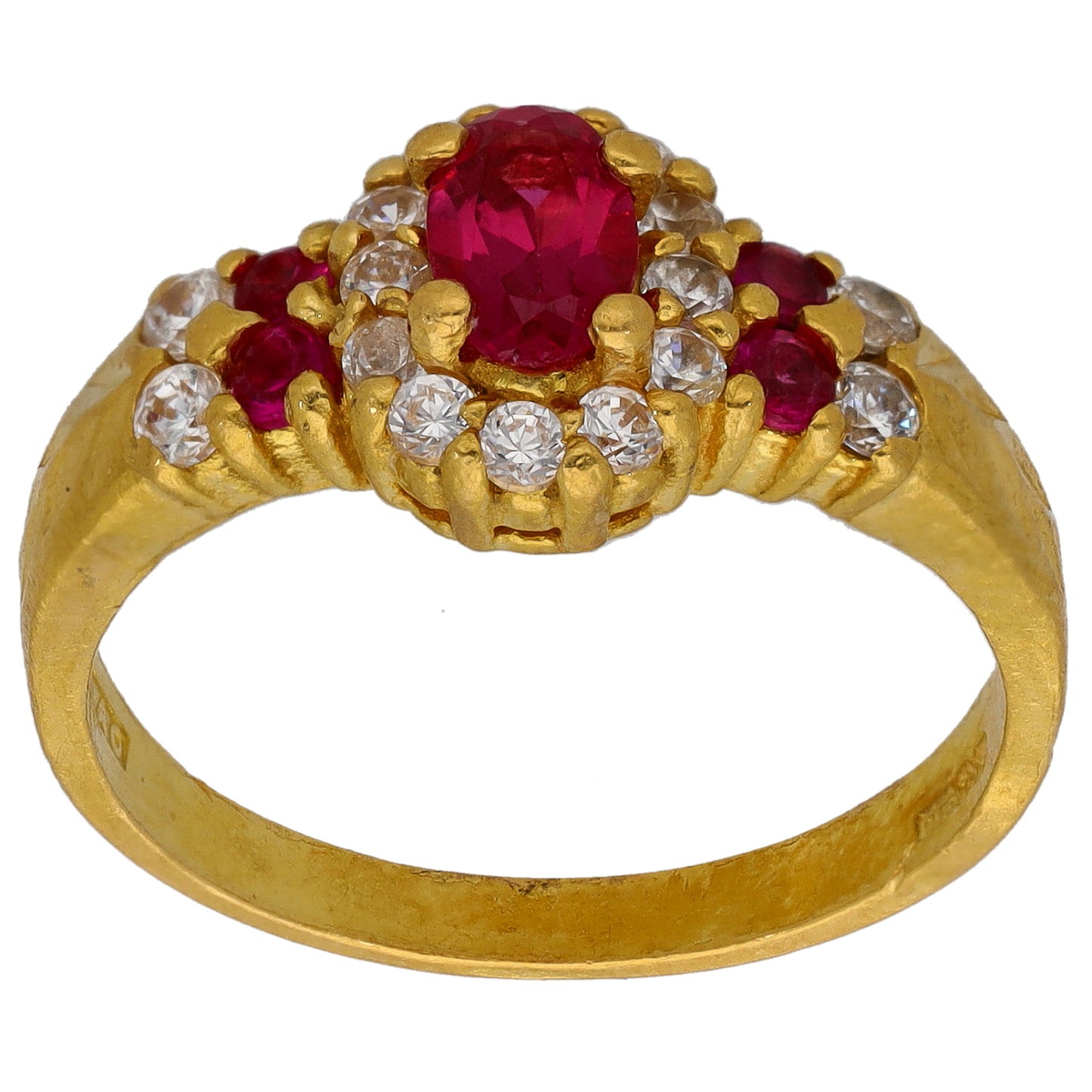 22ct Gold Imitation Gems Dress/Cocktail Ring Size N