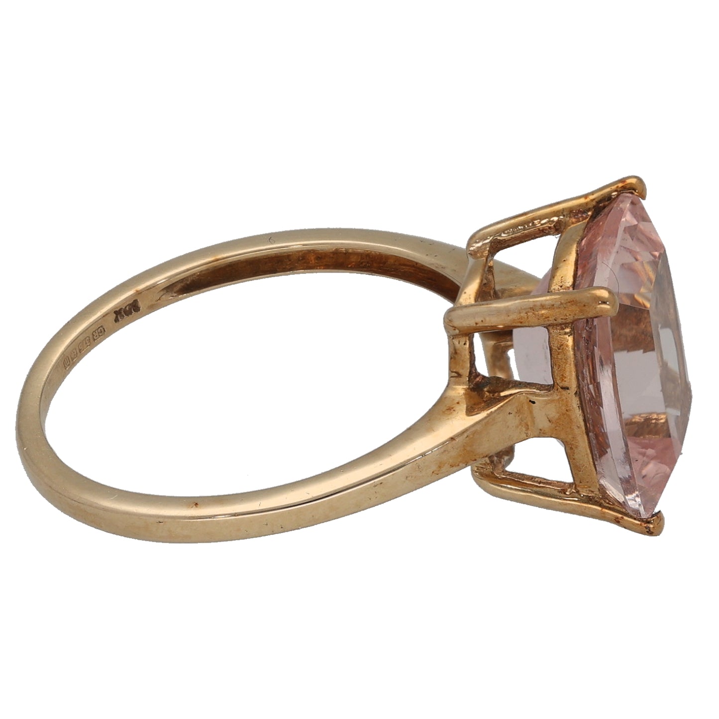 9ct Gold Morganite Single Stone Ring Size M