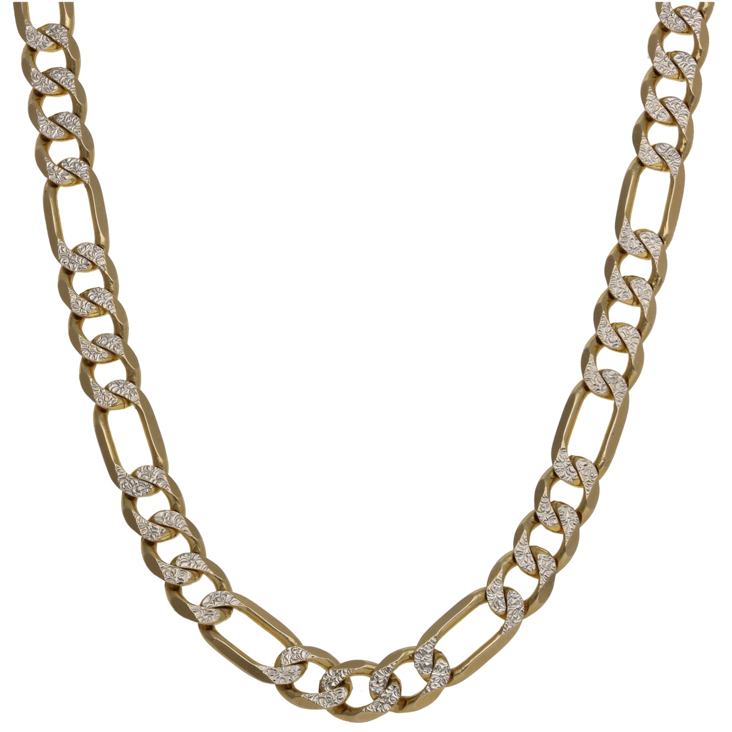 9ct Bi-Colour Gold Figaro Chain 24"