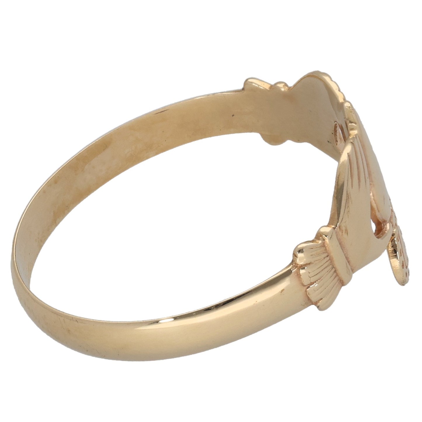 9ct Gold Claddagh Ring Size U