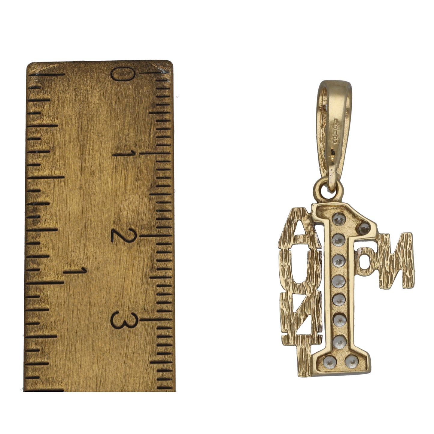 9ct Gold Cubic Zirconia No.1 Aunt Pendant