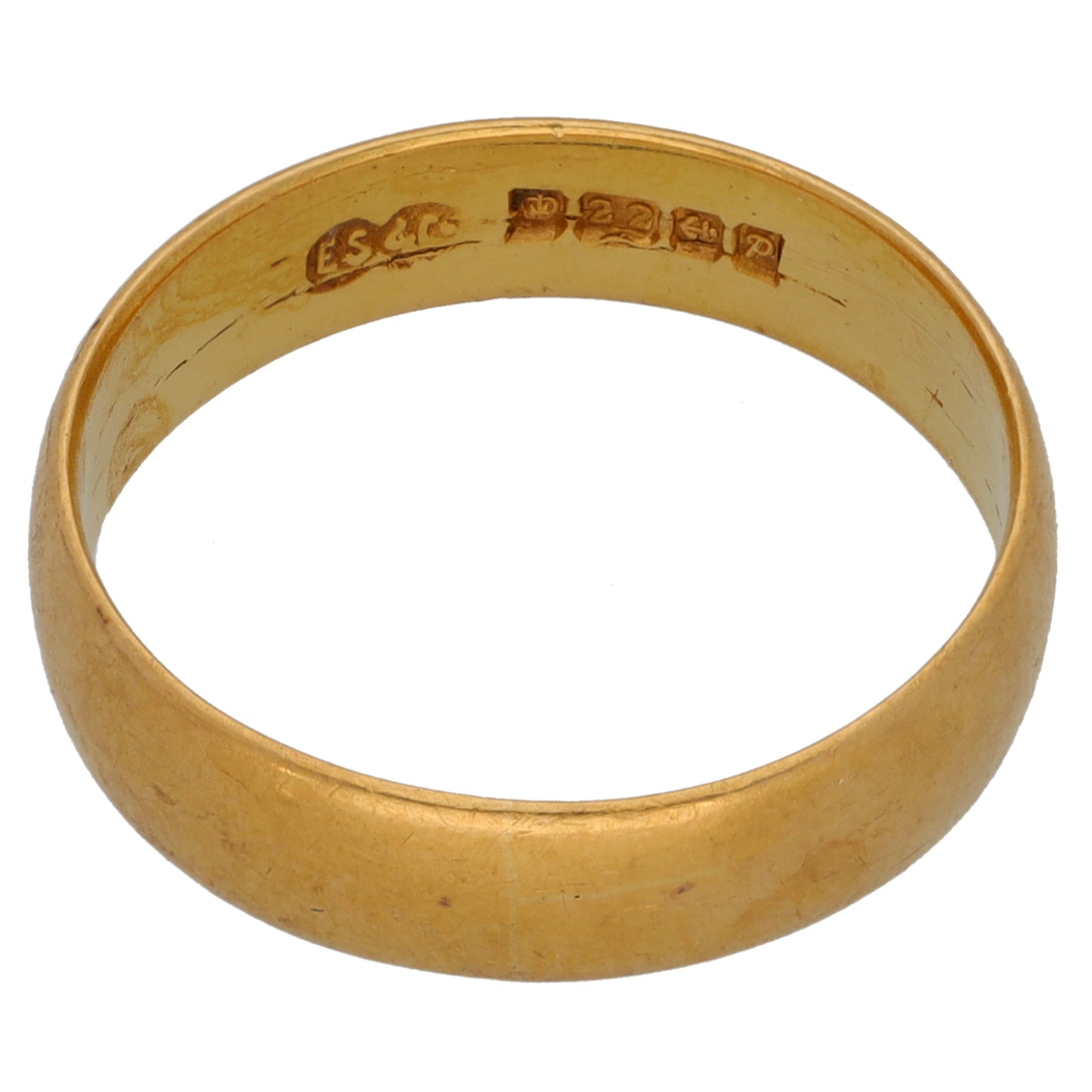 22ct Gold Plain Wedding Ring Size P