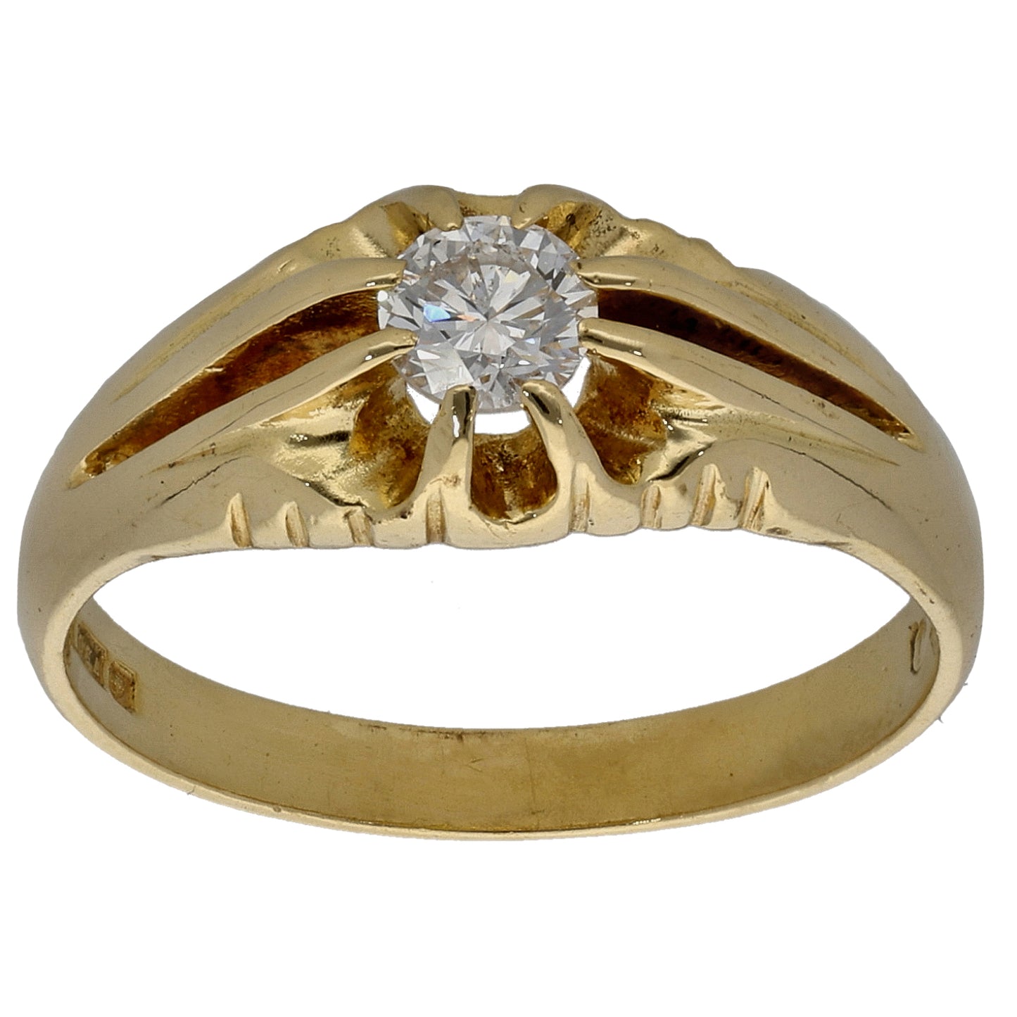 18ct Gold 0.35ct Round Diamond Solitaire Ring Size Q