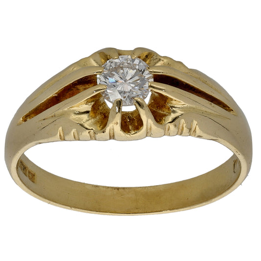 18ct Gold 0.35ct Round Diamond Solitaire Ring Size Q
