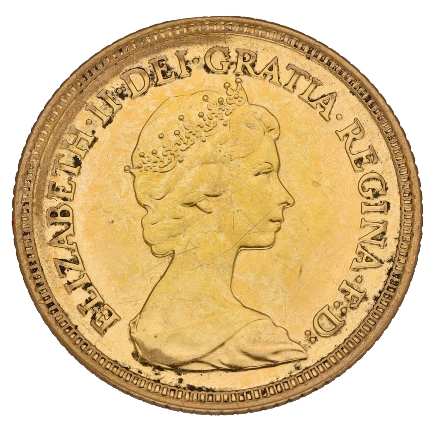22ct Gold Queen Elizabeth II Half Sovereign Coin 1982