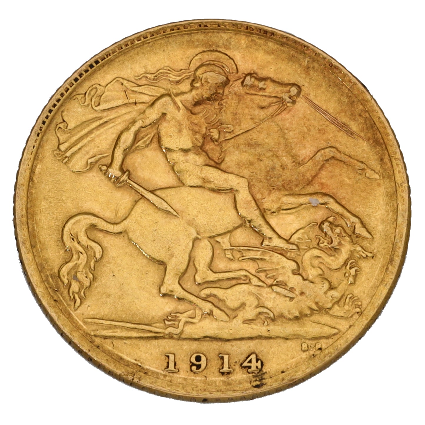22ct Gold King George V Half Sovereign Coin 1914