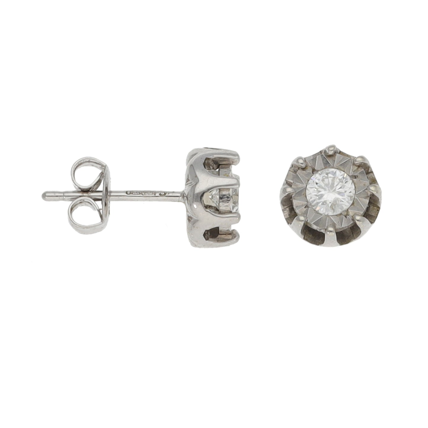 9ct White Gold 0.20ct Diamond Solitaire Earrings