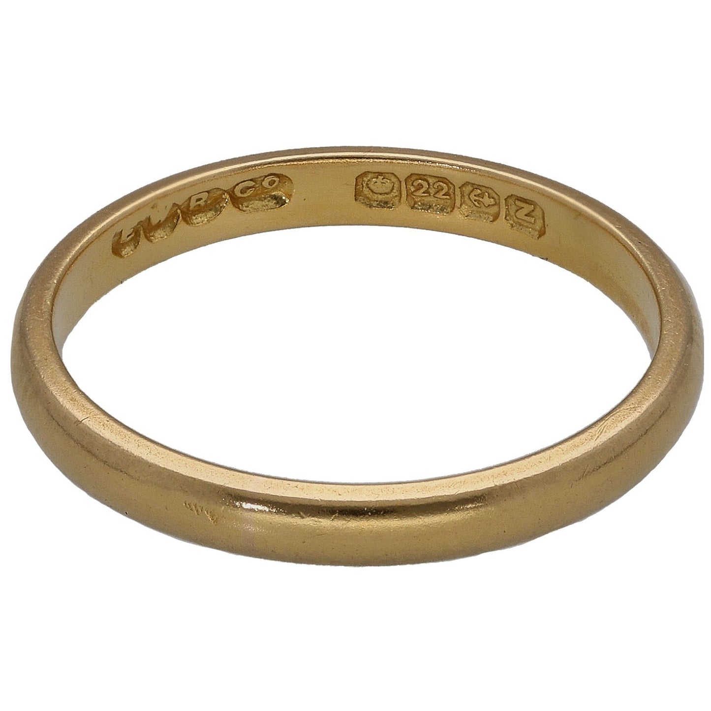 22ct Gold Plain Wedding Ring Size N