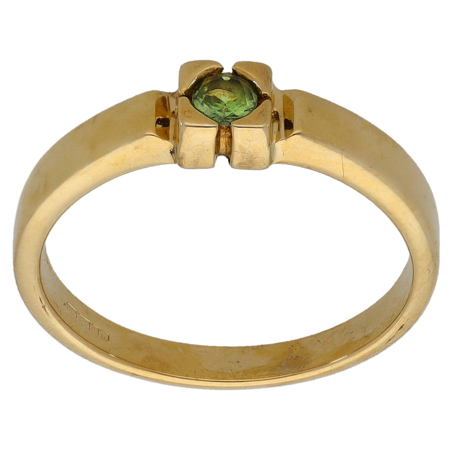 9ct Gold Sapphire Single Stone Ring Size N