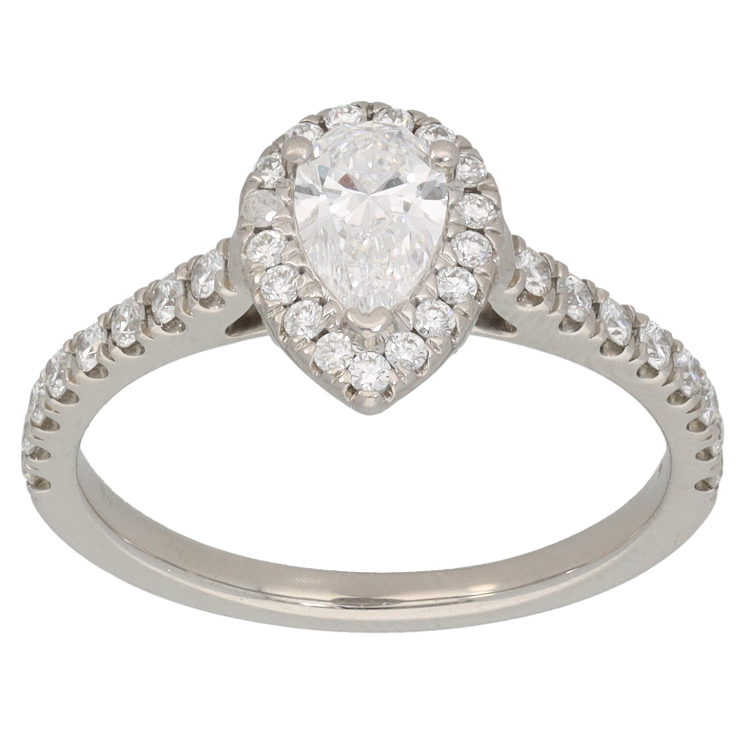 Platinum 1.09ct Diamond Cluster Ring Size M