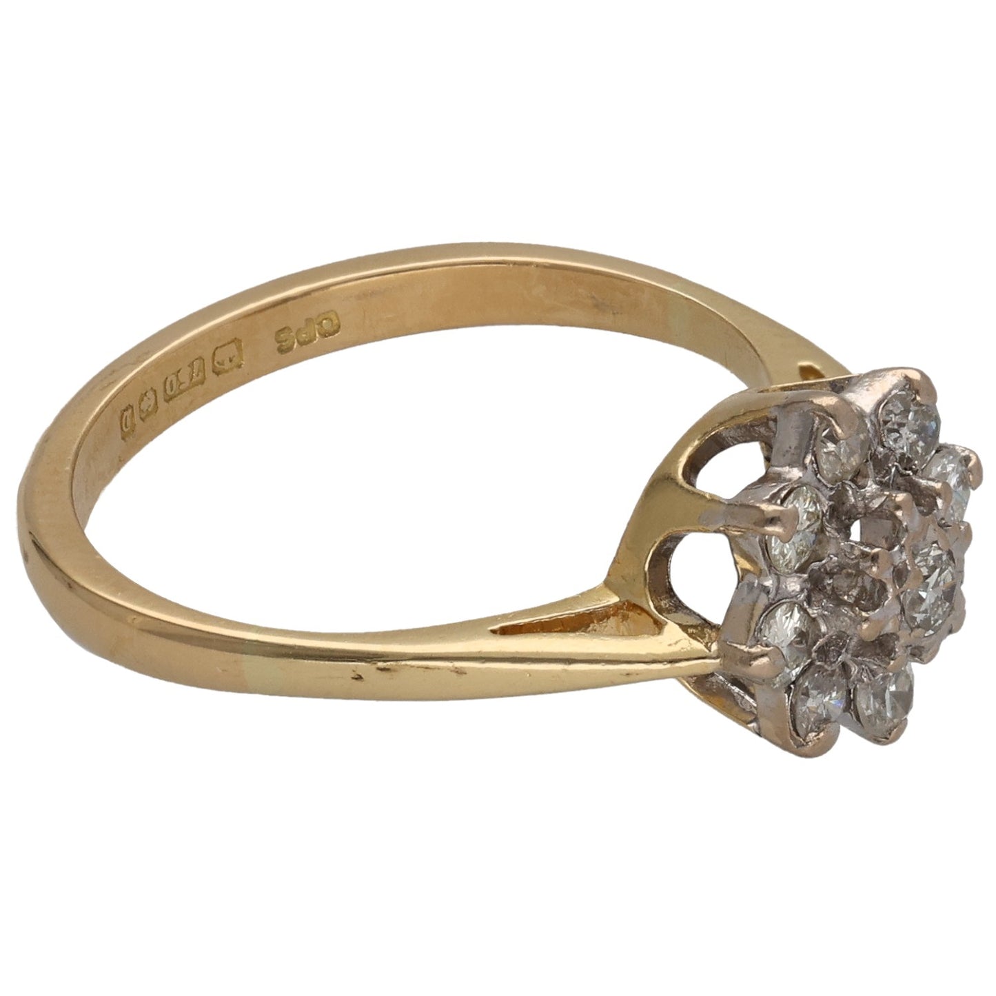 18ct Gold 0.39ct Diamond Cluster Ring Size N