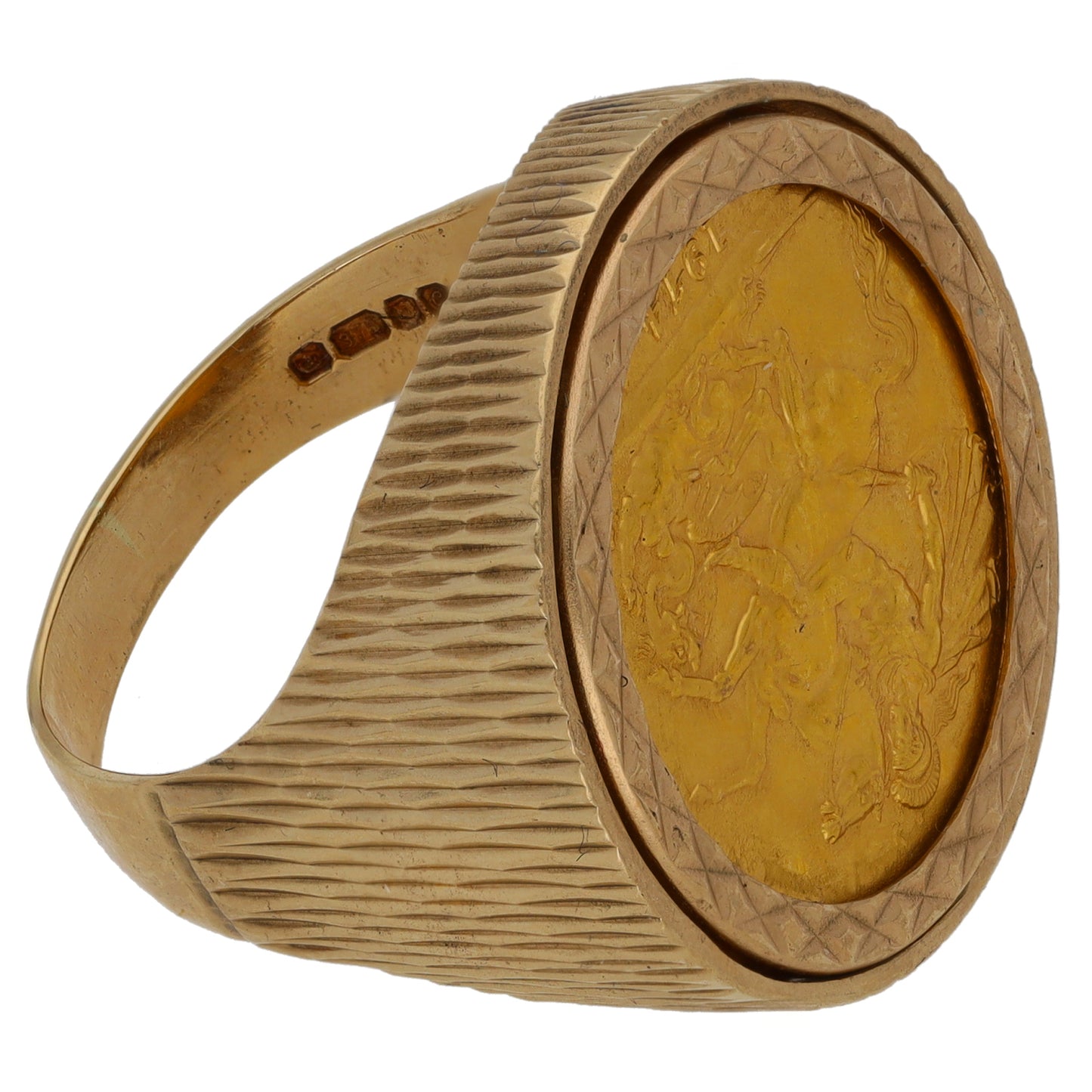 9ct Gold Coin Ring Size S