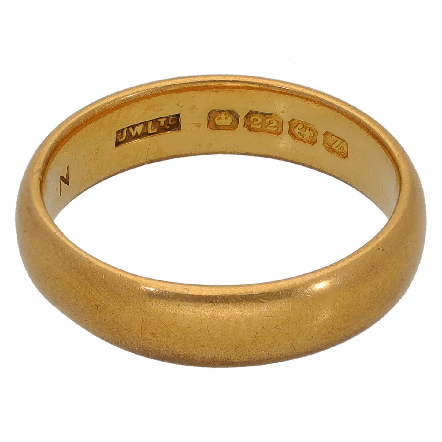22ct Gold Plain Wedding Ring Size L