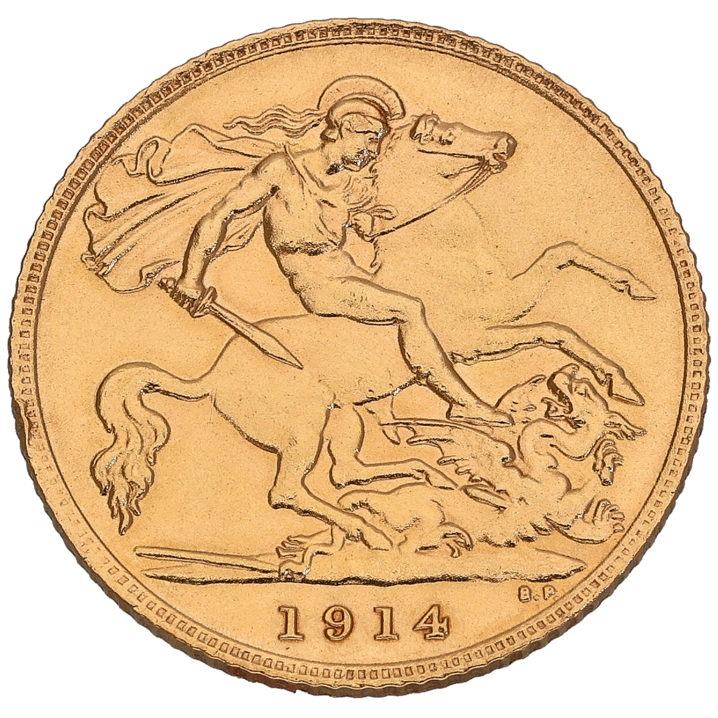 22ct Gold King George V Half Sovereign Coin 1914