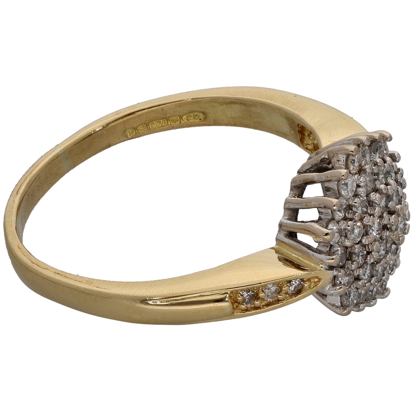 18ct Gold 0.50ct Diamond Cluster Ring Size P