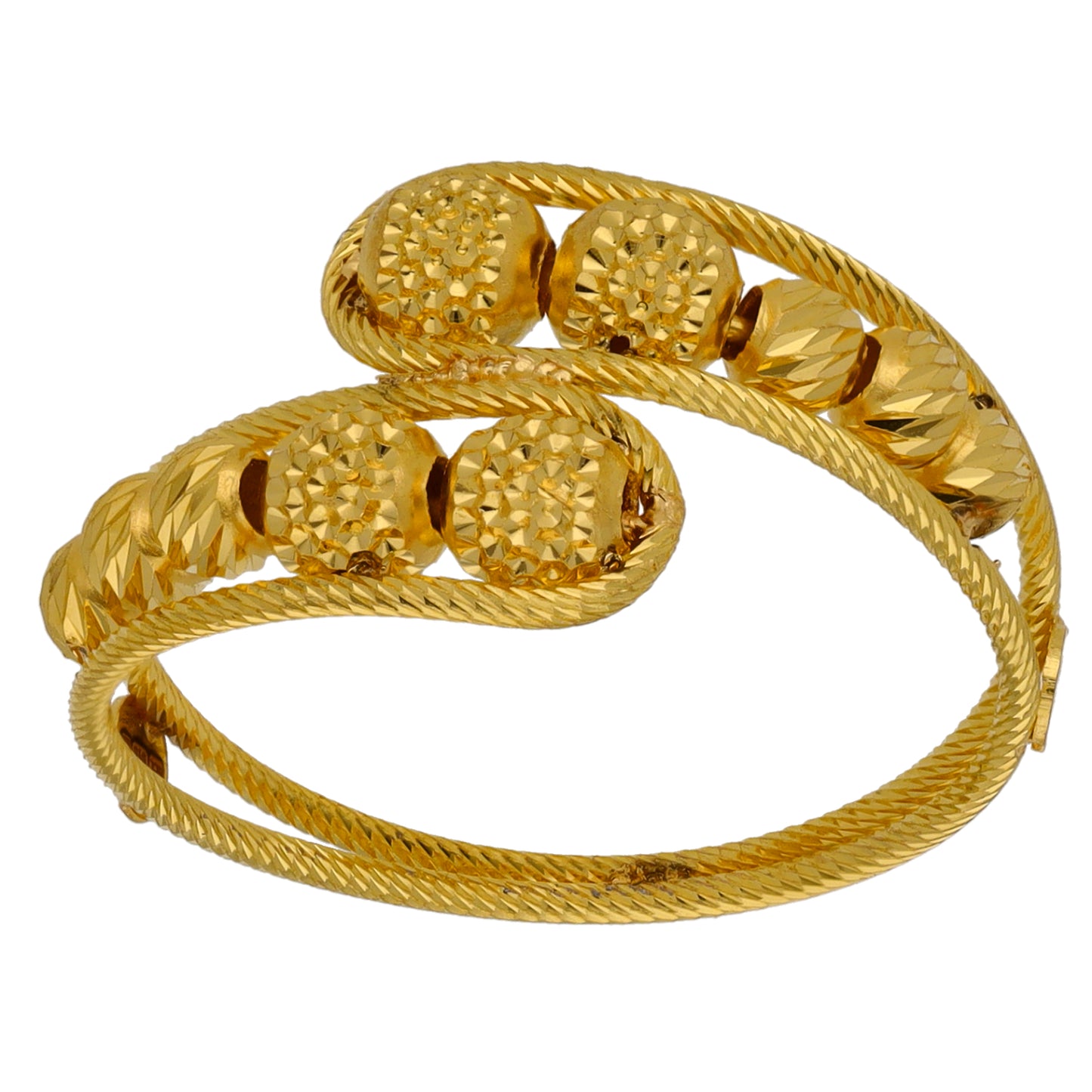 New 22ct Gold Bead Wrap Ring Sizes N-R