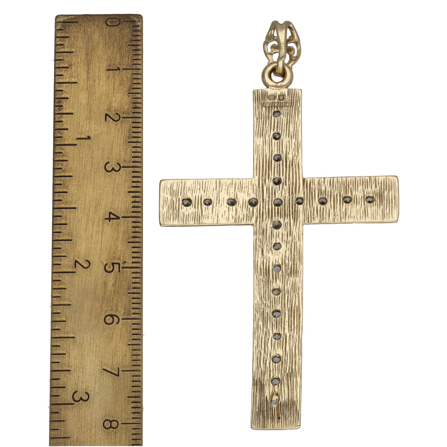 9ct Gold Cubic Zirconia Cross Pendant