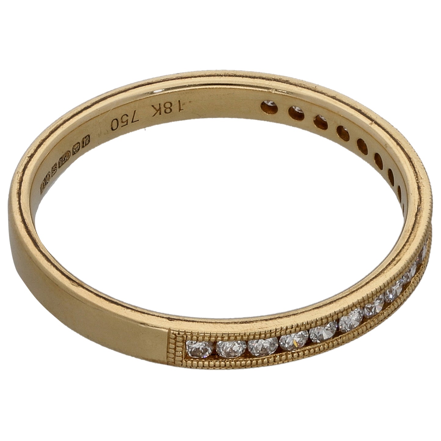 18ct Gold 0.20ct Diamond Half Eternity Ring Size N