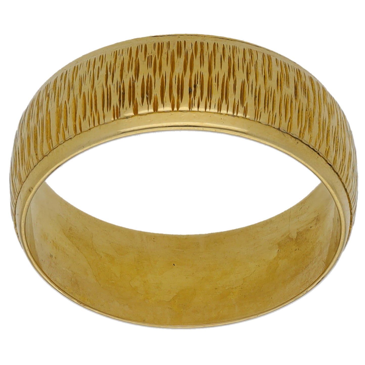 18ct Gold Patterned Wedding Ring Size N