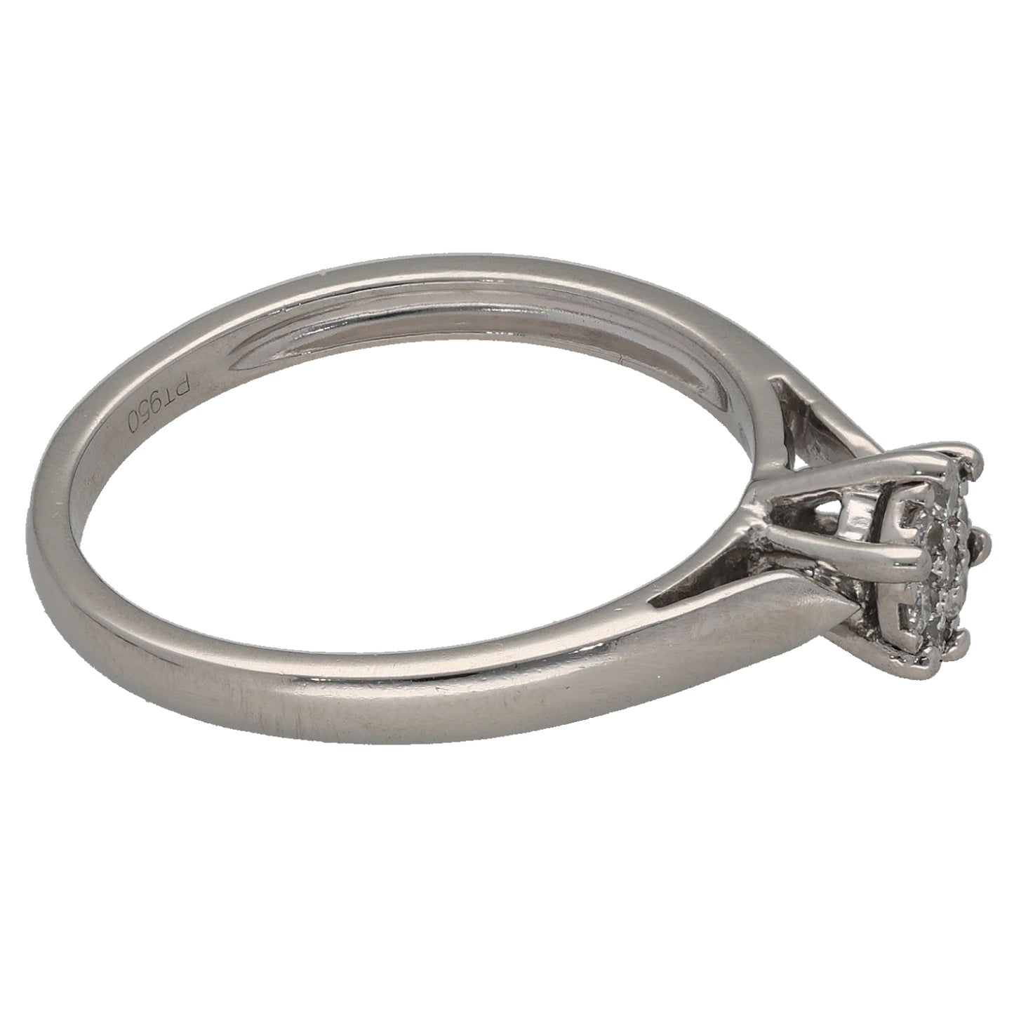Platinum 0.15ct Diamond Cluster Ring Size P