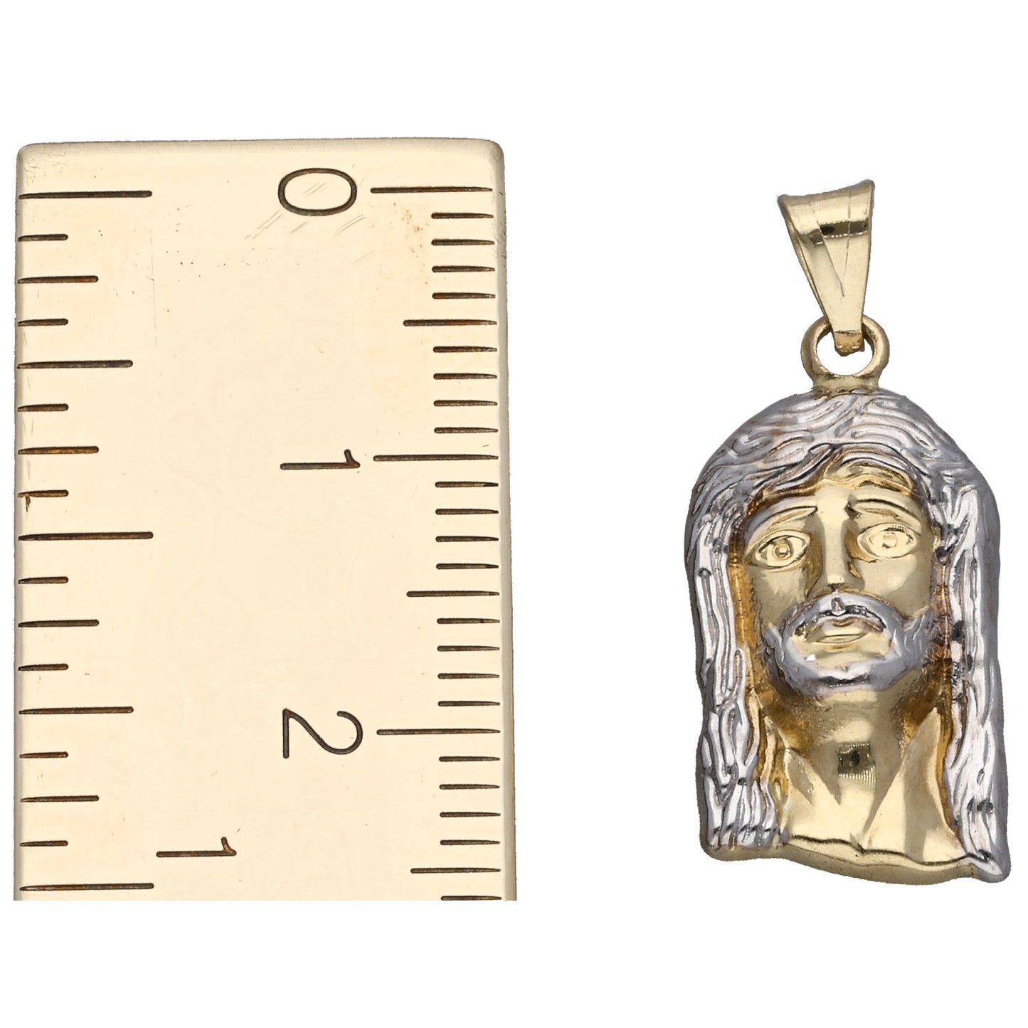 New 14ct Bi -Colour Gold Jesus Pendant