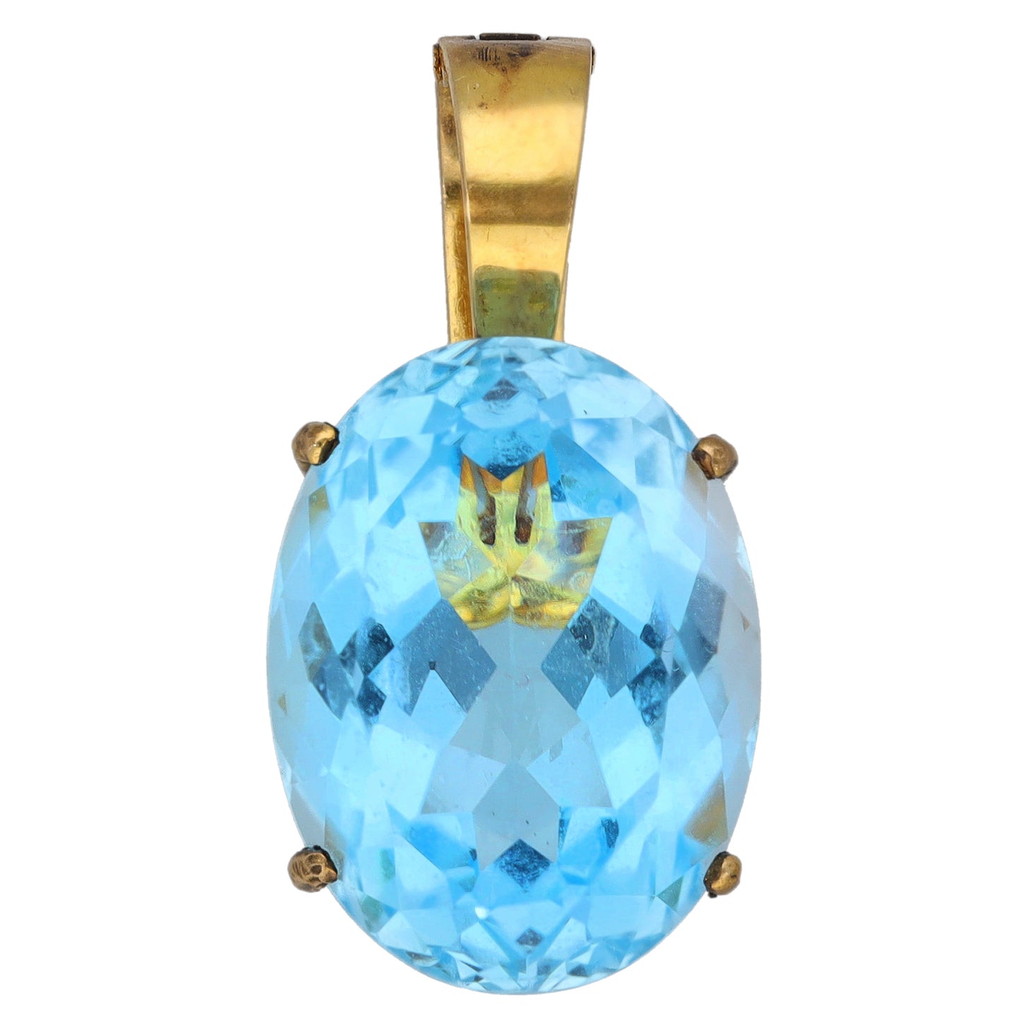 14ct Gold Topaz Single Stone Pendant