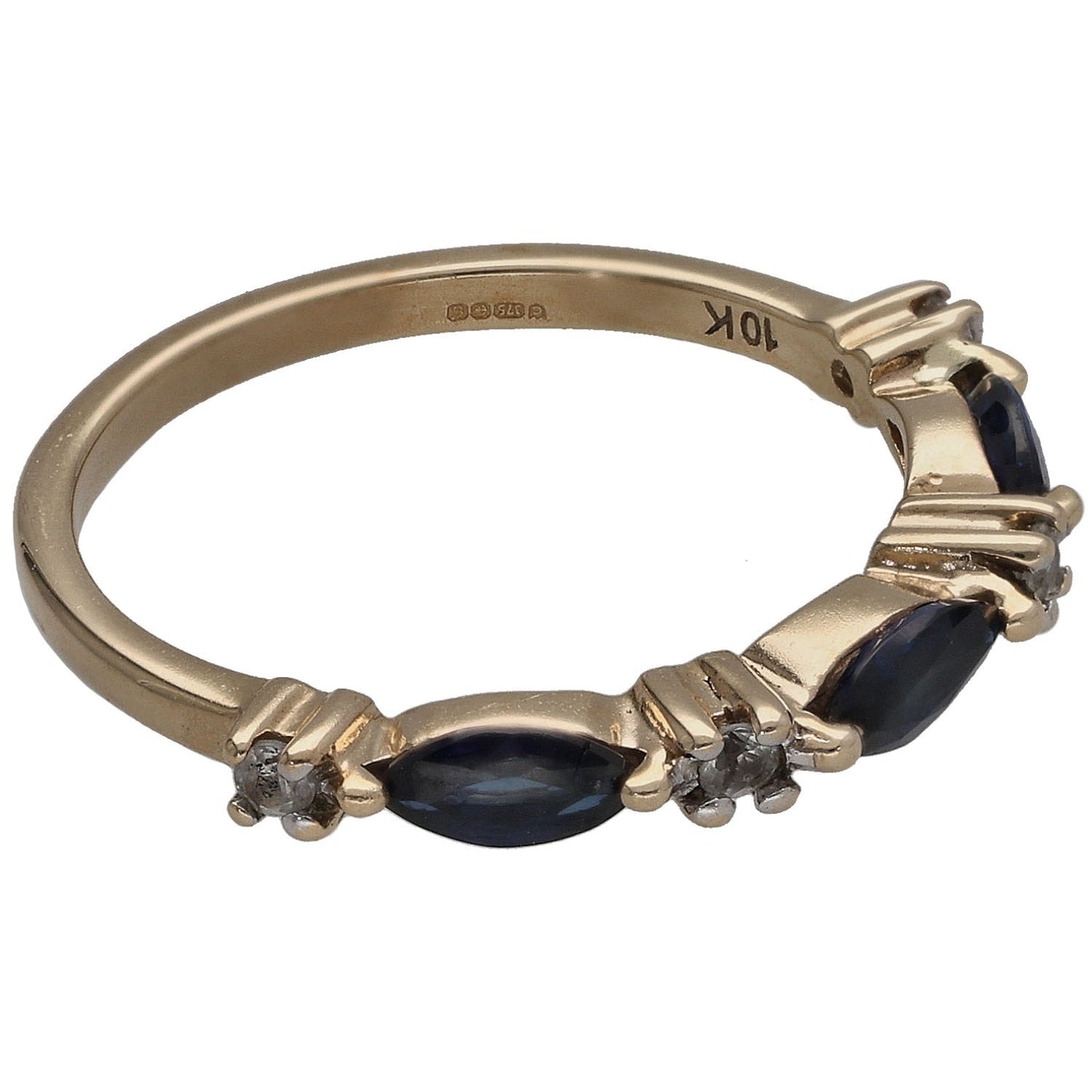 9ct Gold Sapphire & Imitation Dress/Cocktail Ring Size J