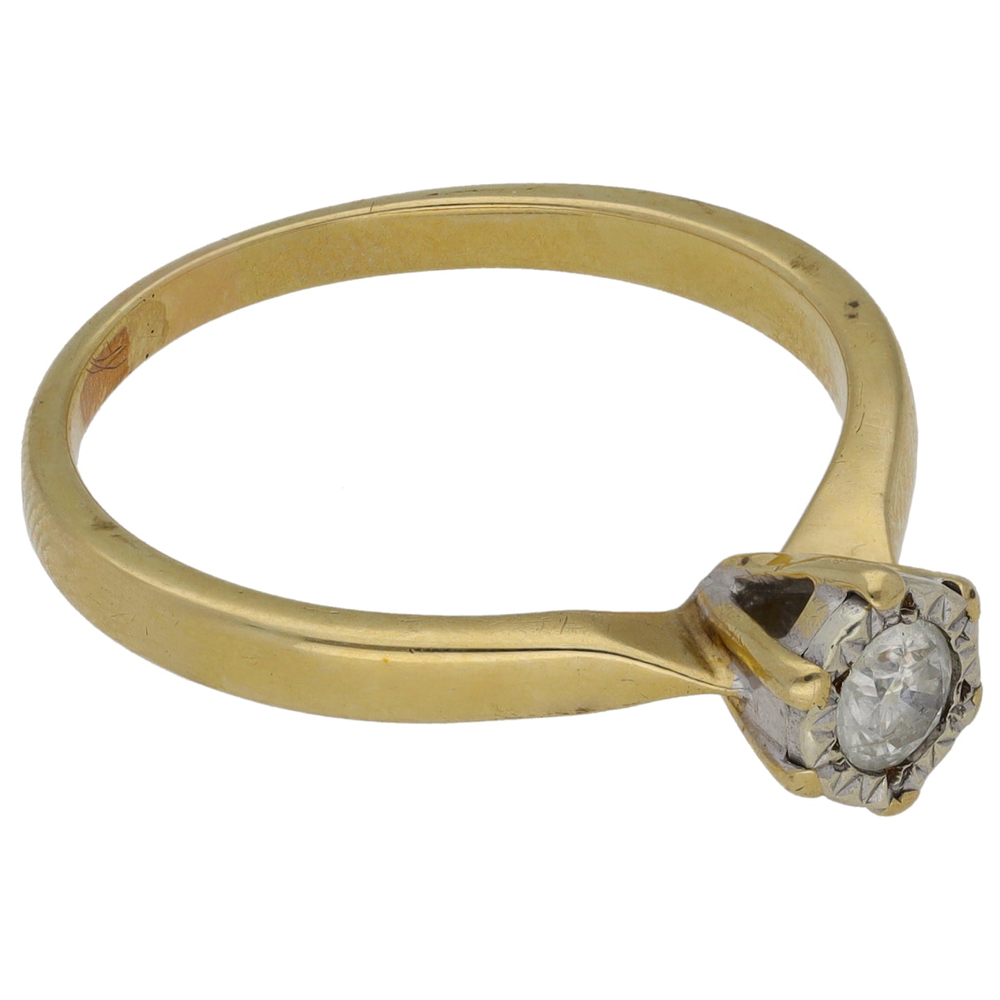 9ct Gold 0.25ct Diamond Solitaire Ring Size U