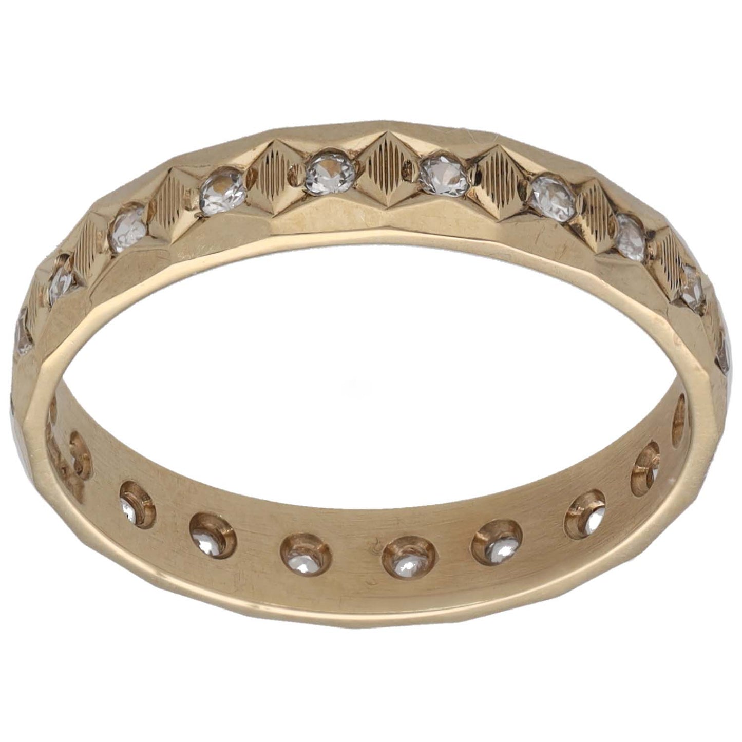 9ct Gold Cubic Zirconia Eternity Ring Size P