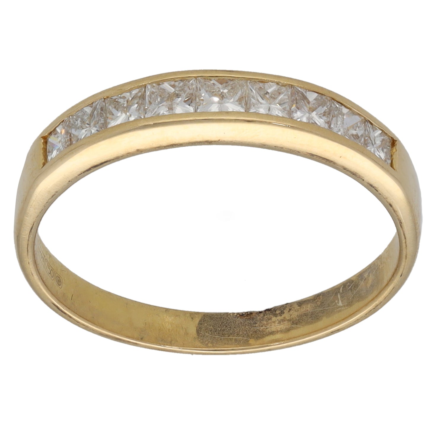 18ct Gold 0.50ct Diamond Half Eternity Ring Size L