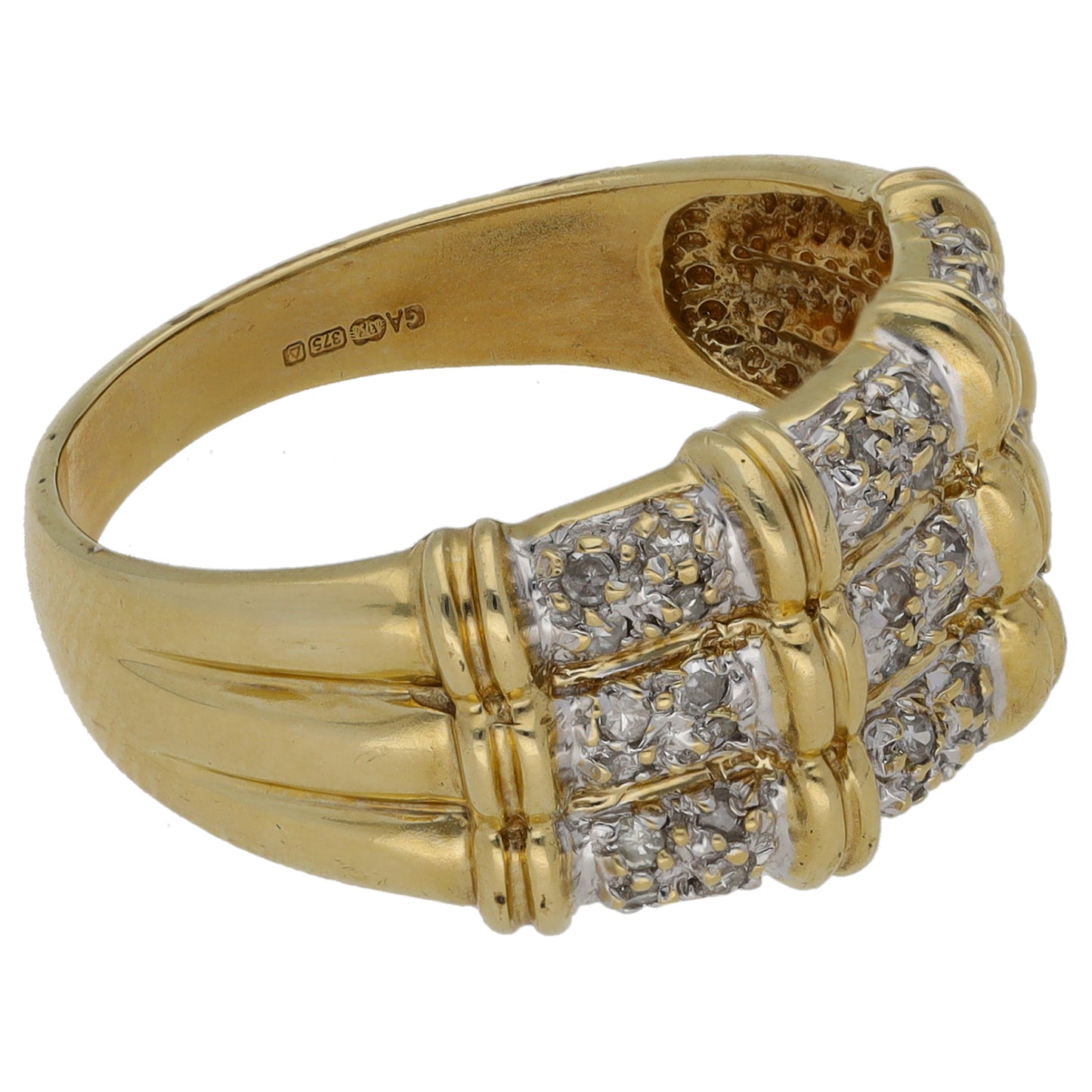 9ct Gold 0.25ct Diamond Dress/Cocktail Ring Size P