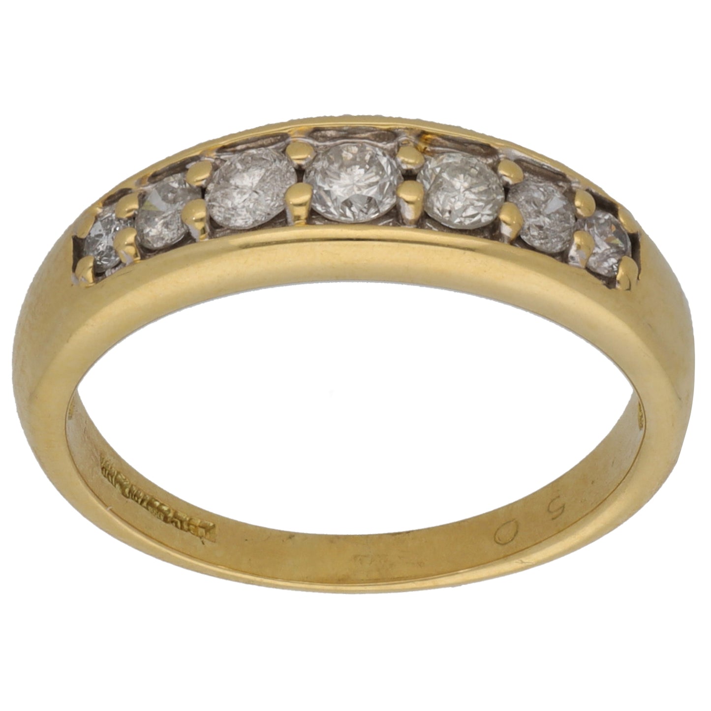 18ct Gold 0.36ct Diamond Half Eternity Ring Size N