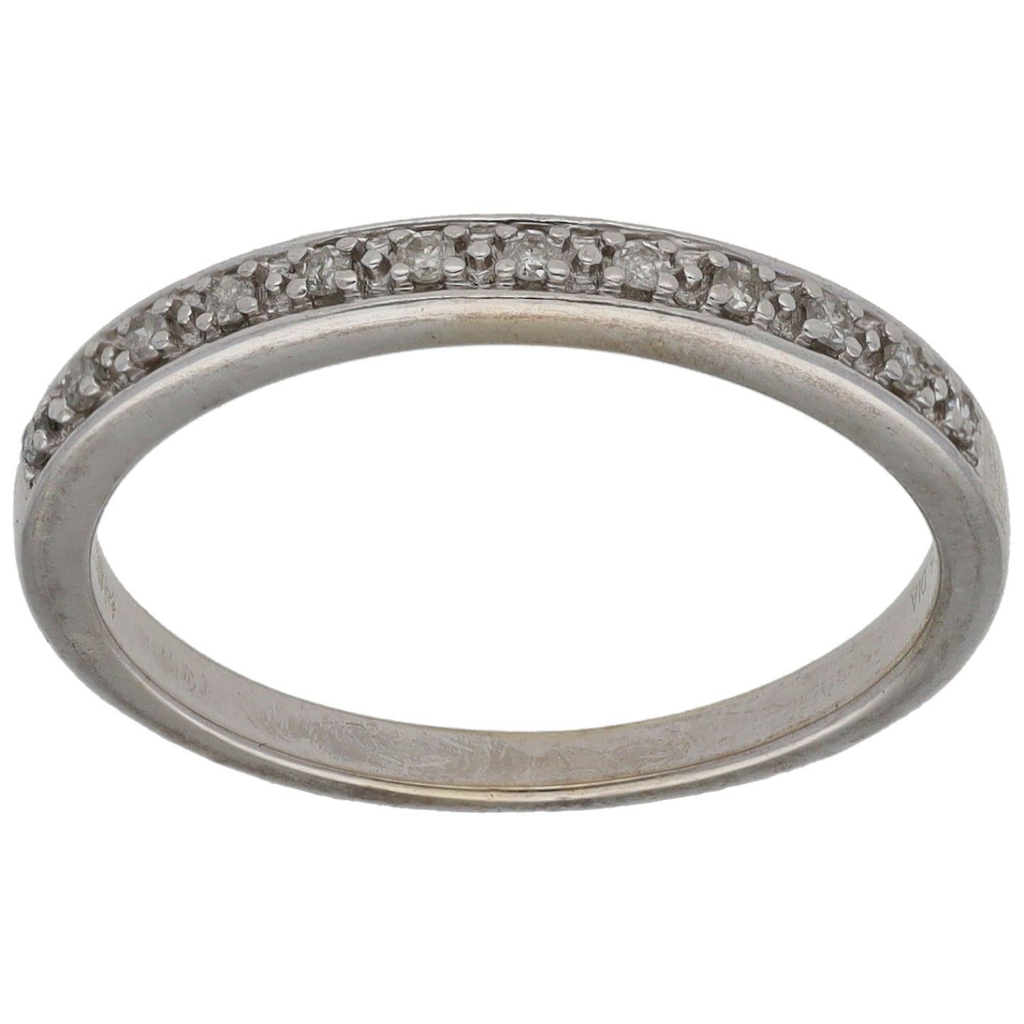 9ct White Gold 0.12ct Diamond Half Eternity Ring Size N