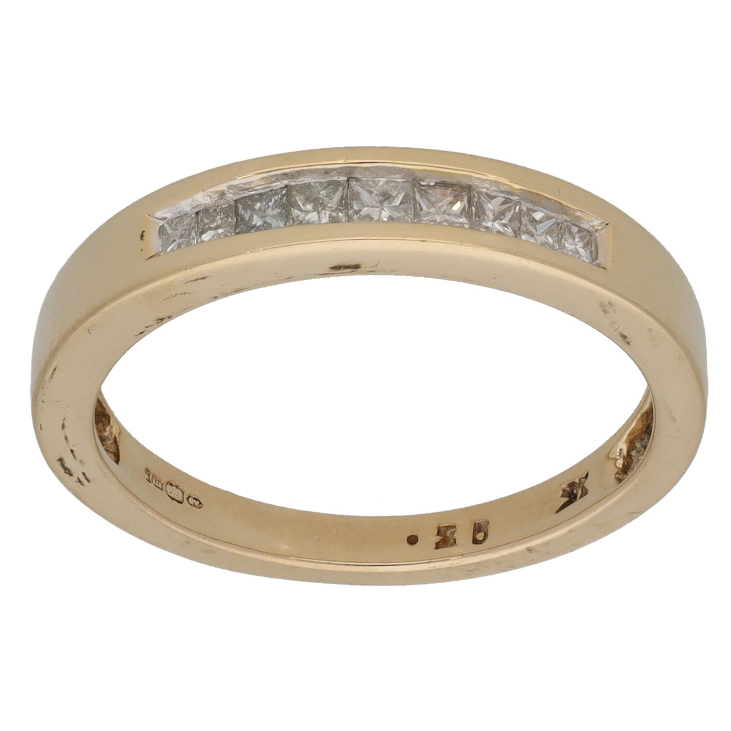 9ct Gold 0.25ct Diamond Half Eternity Ring Size N