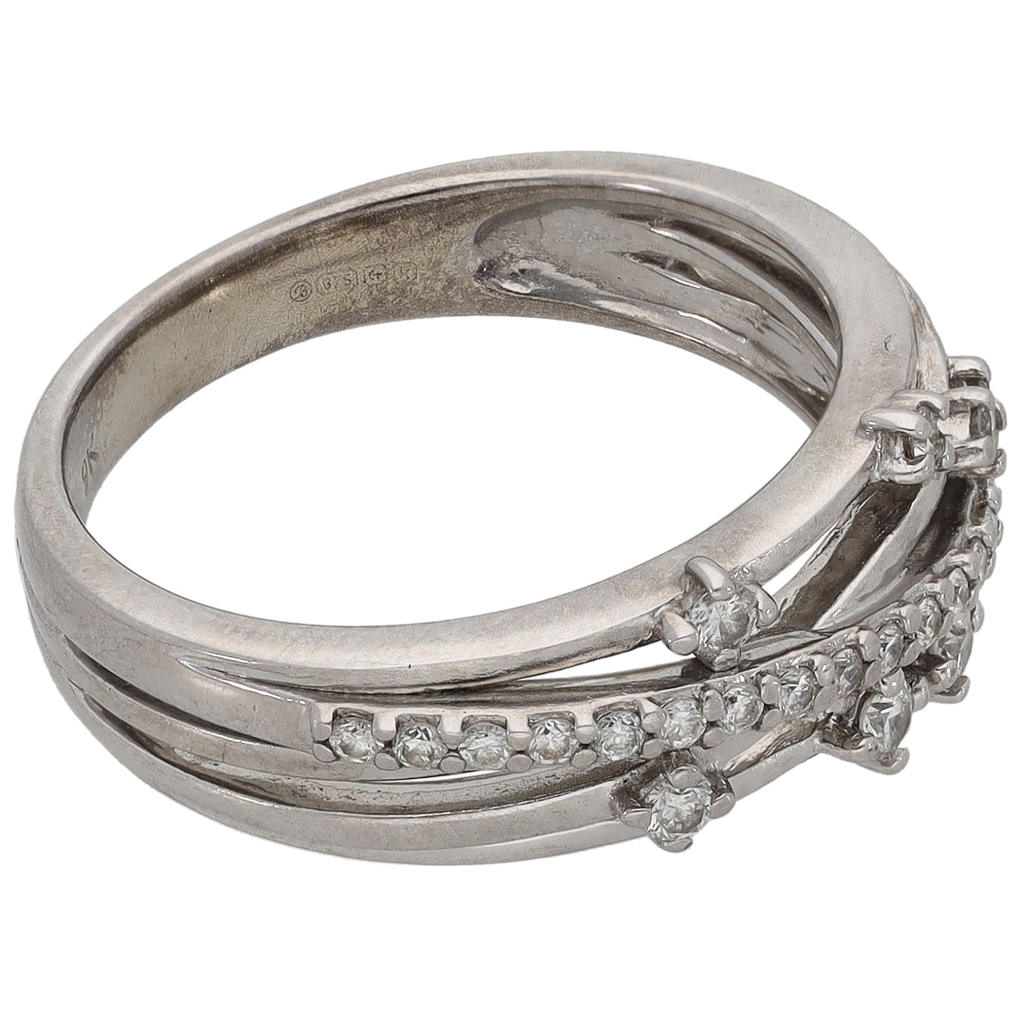 9ct White Gold 0.28ct Diamond Alternative Ring Size L