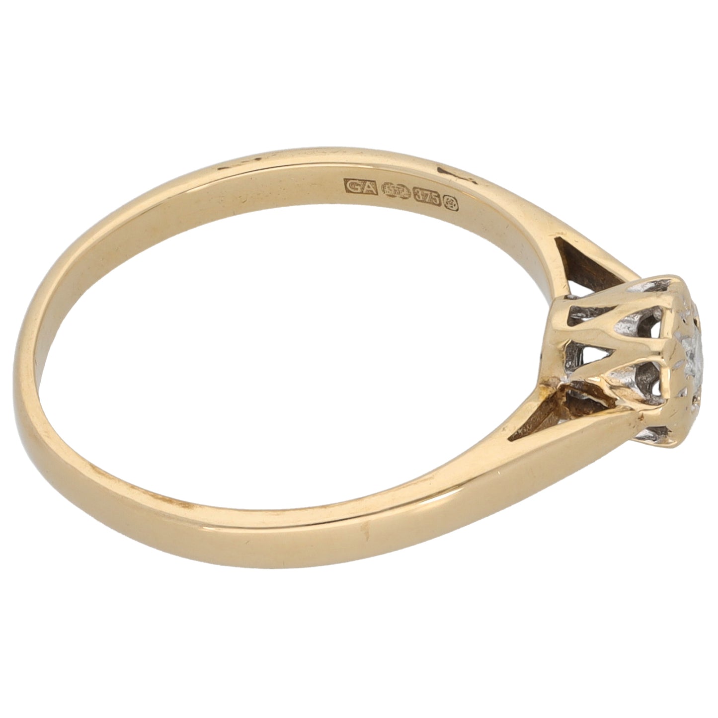 9ct Gold 0.10ct Diamond Solitaire Ring Size M