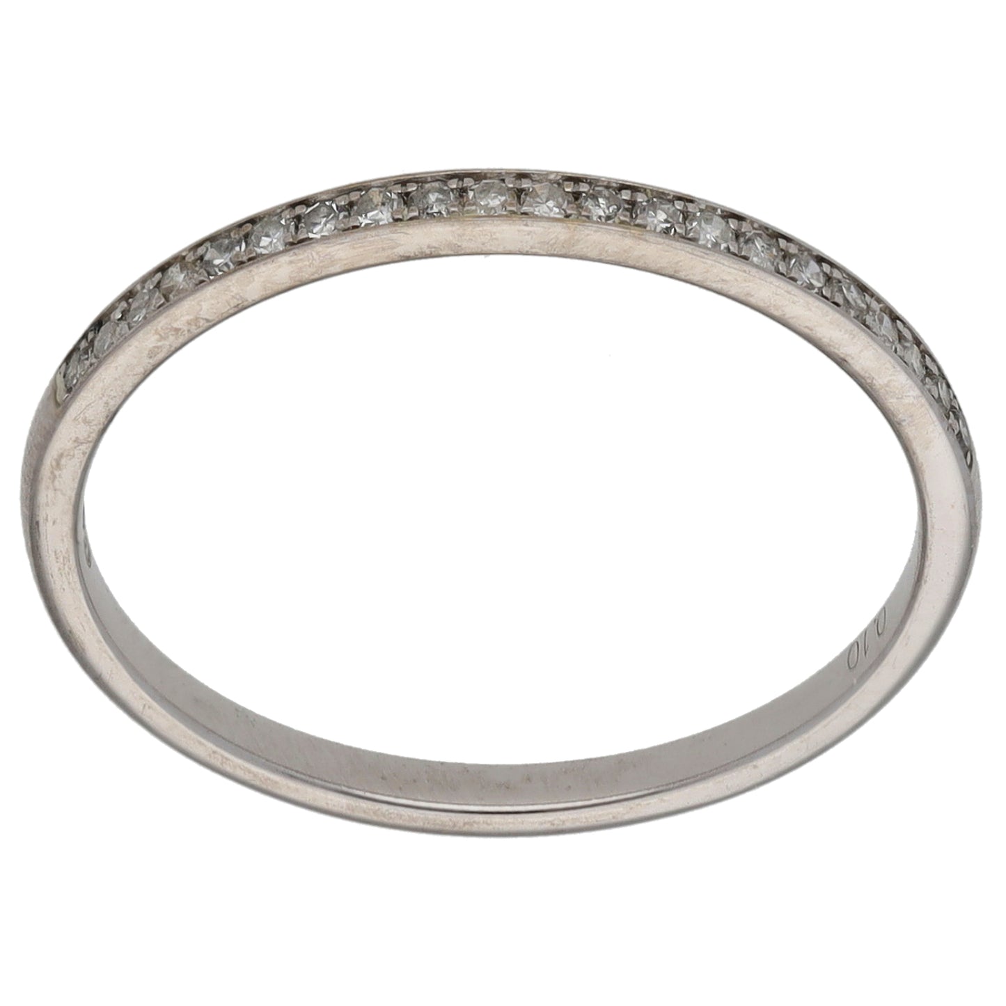 18ct White Gold 0.10ct Diamond Half Eternity Ring Size N